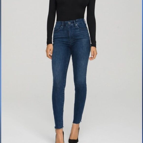 Good American Denim - Women’s Good American GOOD LEGS Raw Hem Skinny Jeans | Size 2/26 | Blue653